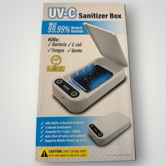 TV Direct Other - TV Direct UV-C Sanitizer Box White 5-Minute Phone Sterilizer 03211